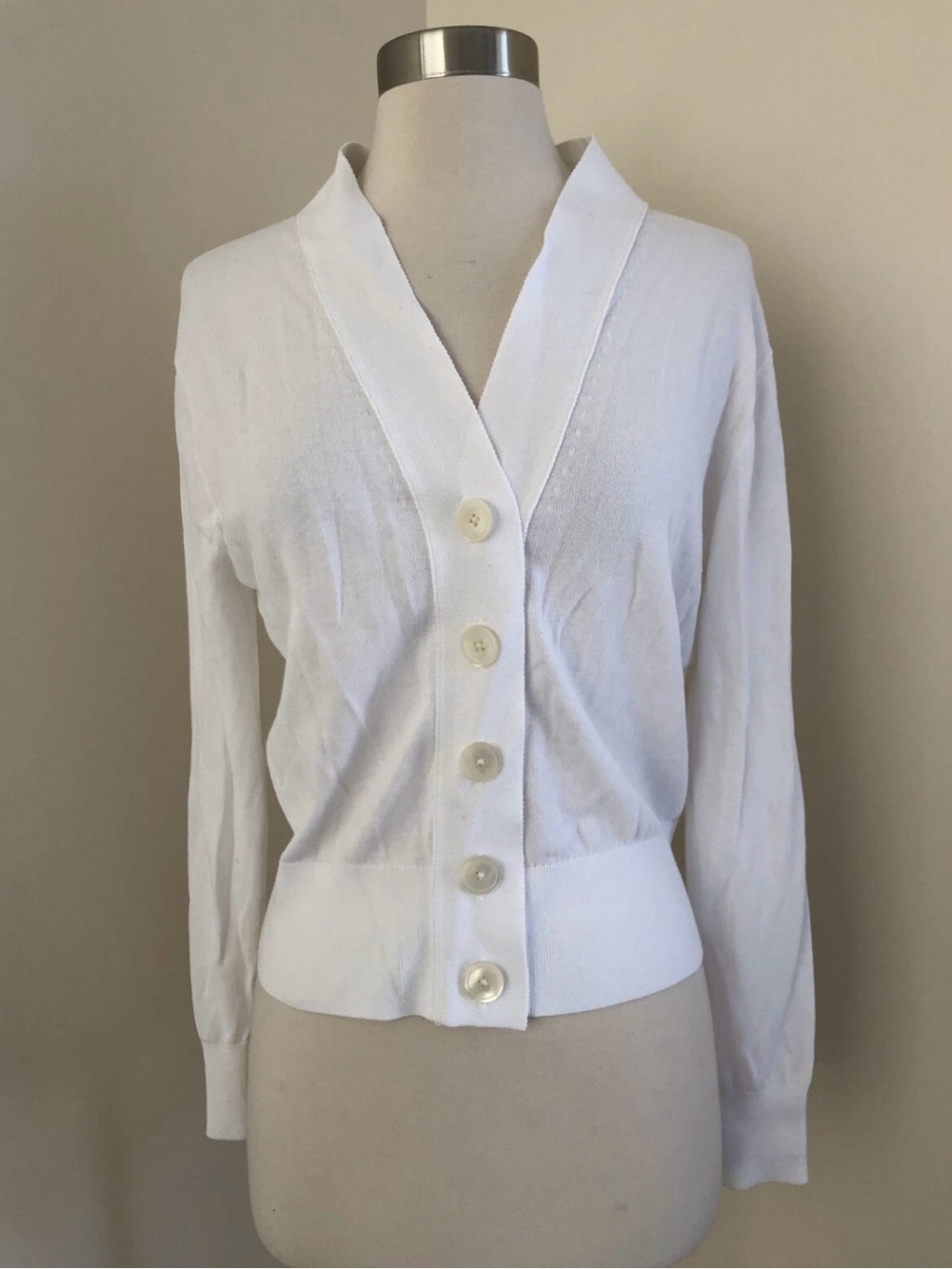 J.Crew Lightweight Cropped Cardigan | Medium | White